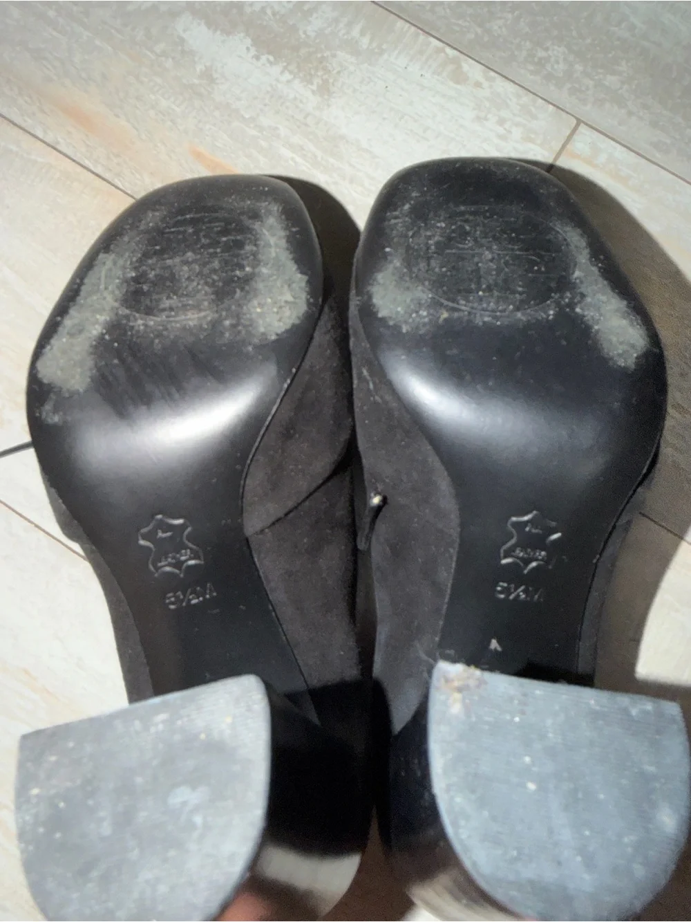 Tory Burch Black Suede Lace-Up Heel Oxfords